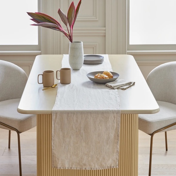 European 100% Linen in flax color. 16” x 108”. - Picture 2 of 3